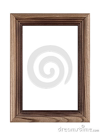 rectangular wooden frame for painting and photography isolated Stock Photo