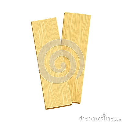 Rectangular Wooden Plank or Board as Sawed Timber Vector Illustration Stock Photo