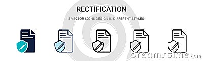 Rectification icon in filled, thin line, outline and stroke style. Vector illustration of two colored and black rectification Vector Illustration