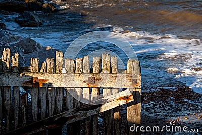 Reculver Sea Defences Stock Photo