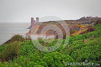 Reculver towers herne bay kent england Stock Photo