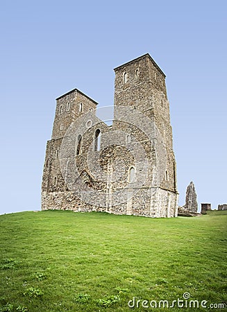 Reculver towers roman fort herne bay kent Stock Photo