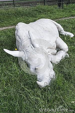 Recumbent rhino Editorial Stock Photo