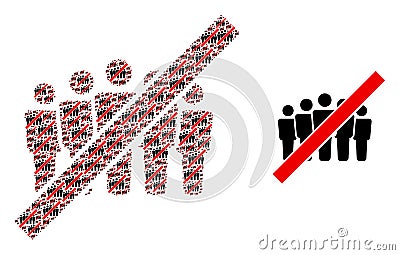 Stop People Crowd Composition of Stop People Crowd Icons and Original Icon Vector Illustration