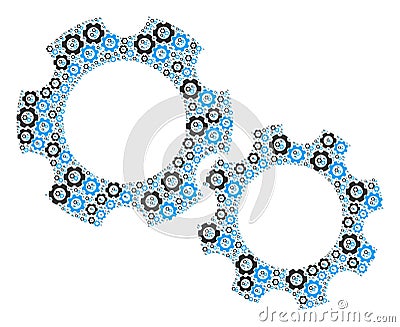 Gears Recursion Composition of Itself Icons Vector Illustration
