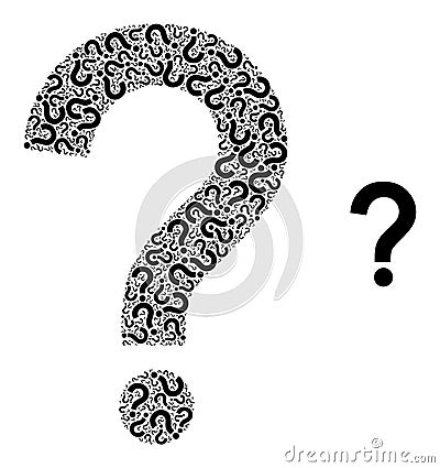 Query Sign Recursive Composition of Query Sign Icons Vector Illustration