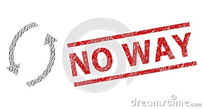 Refresh Recursion Composition of Refresh Items and Distress No Way Seal Vector Illustration