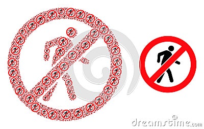No Pedestrian Walking Composition of No Pedestrian Walking Icons and Source Icon Vector Illustration