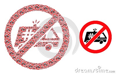 Stop Jail Police Car Mosaic of Stop Jail Police Car Items and Source Icon Vector Illustration
