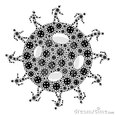 Human Virus Fractal Mosaic of Human Virus Icons Stock Photo