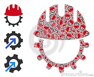 Recursive Mechanics Engineering Icon Itself Collage Vector Illustration