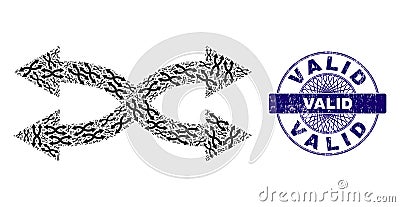 Shuffle Arrows Horizontal Recursive Composition of Shuffle Arrows Horizontal Icons and Distress Valid Round Guilloche Vector Illustration