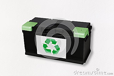Recyclable batteries from electric cars Stock Photo