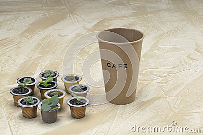 Recyclable cardboard coffee cup Stock Photo