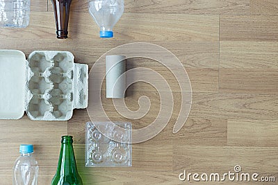 Recyclable garbage consisting glass Savings plastic Plastic Env Stock Photo