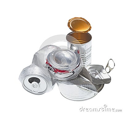 Recyclable garbage isolated on white background Stock Photo