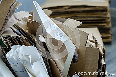 Recyclable materials. A selection of garbage for recycling. paper recyclable. waste paper recycling Stock Photo