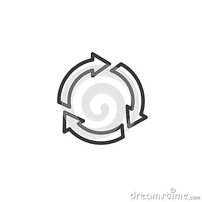 Recyclable sign line icon Vector Illustration