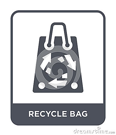 recycle bag icon in trendy design style. recycle bag icon isolated on white background. recycle bag vector icon simple and modern Vector Illustration