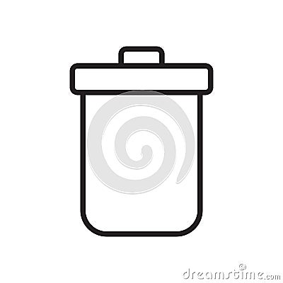 Recycle bin outline flat icon. Trash can line symbol, modern minimal flat design style. Vector illustration Vector Illustration