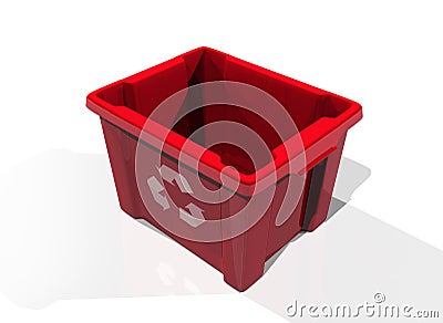 Recycle bin red Stock Photo
