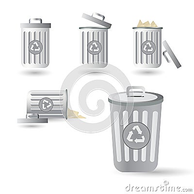 Recycle bin set Vector Illustration