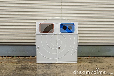 Recycle bin at shopping plaza in Japan. Stock Photo