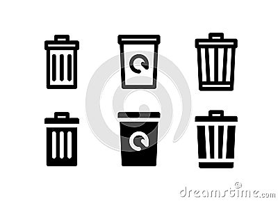 Recycle Bin & Trash Icon Vector Illustration