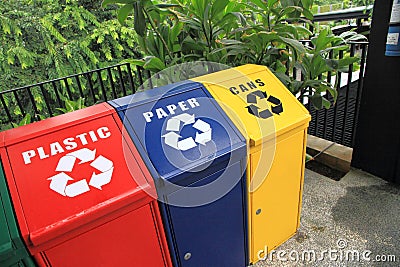 Recycle bins Stock Photo