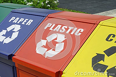 Recycle bins Stock Photo