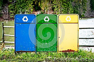 Recycle bins Stock Photo