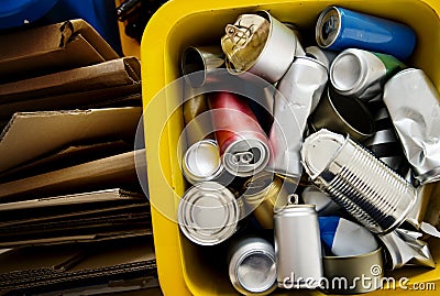 Recycle canned and box environment conservation Concept Stock Photo