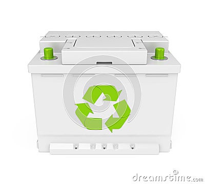 Recycle Car Battery Isolated Stock Photo