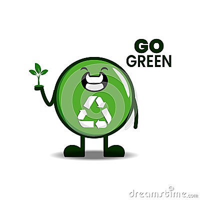 Recycle character symbol mascot design illlustration Vector Illustration