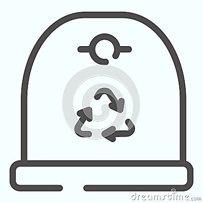 Recycle container line icon. Recycle garbage vector illustration isolated on white. Bin container outline style design Vector Illustration