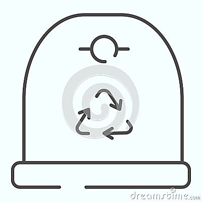 Recycle container thin line icon. Recycle garbage vector illustration isolated on white. Bin container outline style Vector Illustration
