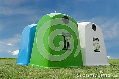 Recycle containers Stock Photo