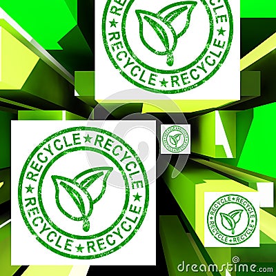 Recycle On Cubes Showing Ecological Care Stock Photo