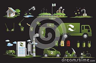 Recycle and ecology icons Vector Illustration