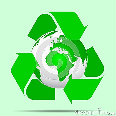 Recycle, ecology planet - vector Vector Illustration