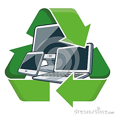 Recycle electronic devices Vector Illustration