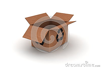 Recycle - empty cardboard Cartoon Illustration