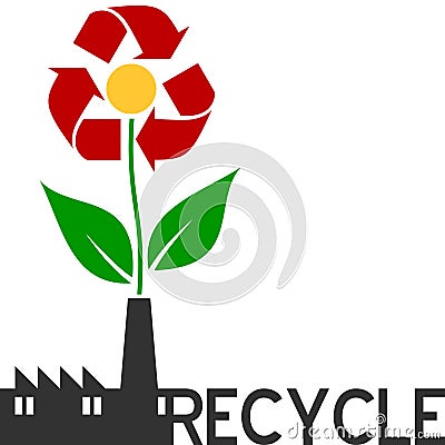 Recycle Flower Vector Illustration