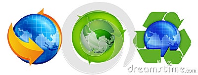 Recycle and Globe Stock Photo