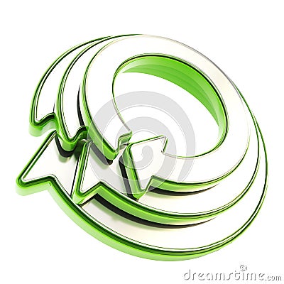 Recycle glossy emblem icon as circle round arrow Stock Photo