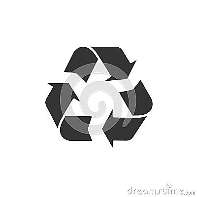 Recycle glyph black icon. Zero waste lifestyle. Eco friendly. Pollution prevention symbol. Enviroment protection. Template for web Vector Illustration