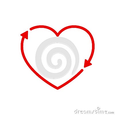 Recycle heart arrow icon. Love eco sign â€“ vector Vector Illustration