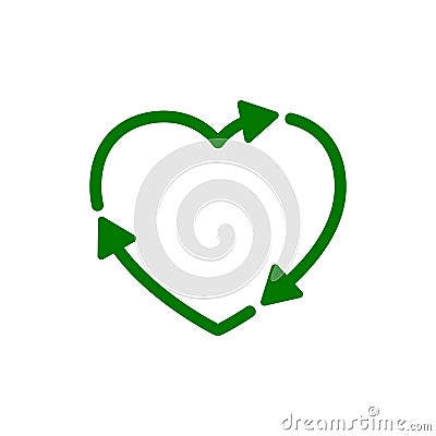 Recycle heart icon. Love eco sign â€“ for stock Vector Illustration