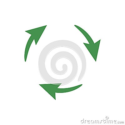 Recycle icon. Green ecological sign. Protect planet. Vector illustration for design. Vector Illustration