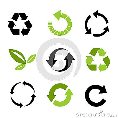 Recycle icon set Vector Illustration